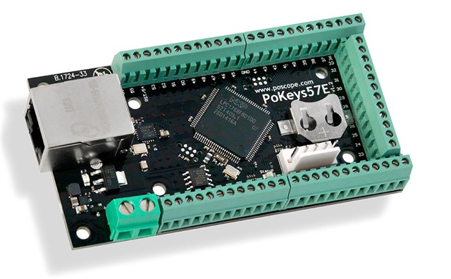 Ethernet I/O-device with 55 digital I/O (5V tolerant), 7 analog inputs (12-bit)